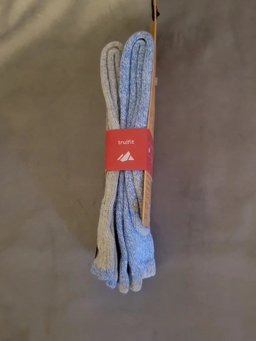 Women's Tru Fit Trufit Rugged Outdoor Socks 2 Pair Long Crew Light Blue Gray NWT